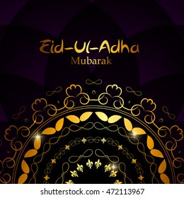 Vector Illustration of Beautiful Greeting Card Design  'Eid Adha' (Festival of Sacrifice) EPS10
