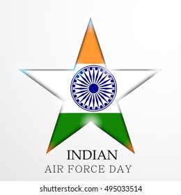 Vector illustration of beautiful greeting card for Indian Air Force Day.