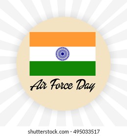 Vector illustration of beautiful greeting card for Indian Air Force Day.