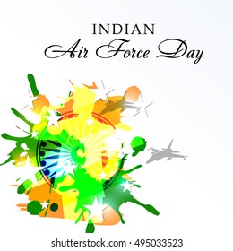 Vector illustration of beautiful greeting card for Indian Air Force Day.