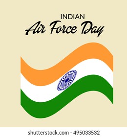 Vector illustration of beautiful greeting card for Indian Air Force Day.