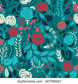 Vector illustration of beautiful hand drawn flowers and plants. The best for Valentines's Day, Wedding and Birthday design.
