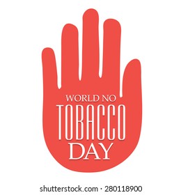 Vector illustration of a beautiful hand for Stop Smoking.