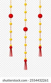 Vector illustration of beautiful hanging beads decor on transparent background