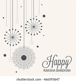 Vector illustration of a Beautiful Hanging Rakhi Background for indian festival of raksha bandhan celebration.