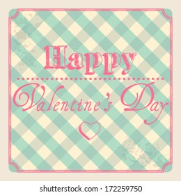 Vector illustration of beautiful hipster romantic Valentine's Day card with typography