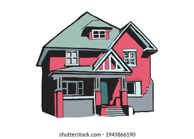 Vector Illustration of beautiful house.