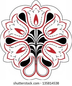 Vector illustration of beautiful hungarian floral motif
