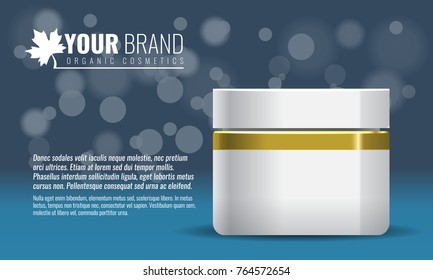 Vector illustration of Beautiful hydrating facial cream cosmetic ads on bubble background. Illustrated vector.