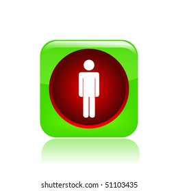 Vector illustration of a beautiful icon isolated in a modern style with a reflection effect depicting a pedestrian traffic light