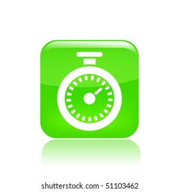 Vector illustration of a beautiful icon isolated in a modern style with a reflection effect depicting a stylized stopwatch