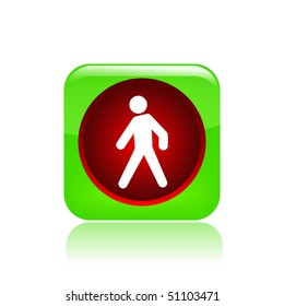 Vector illustration of a beautiful icon isolated in a modern style with a reflection effect depicting a pedestrian traffic light