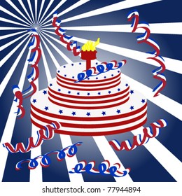 Vector illustration of beautiful Independence Day cake