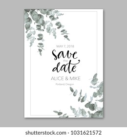 Vector illustration of beautiful invitation postcard with simple floral print. 