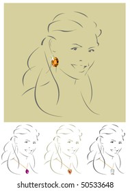 Vector illustration of beautiful jewelry model