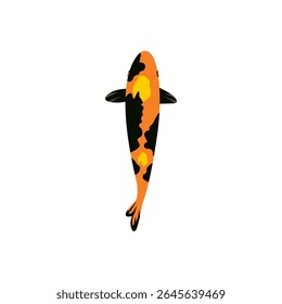 Vector illustration of beautiful koi fish in minimalist and flat style isolated on white