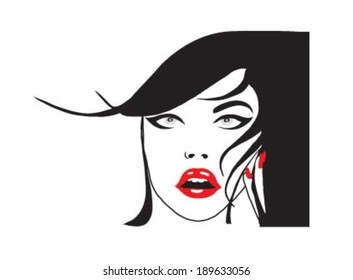 Vector illustration of beautiful lady.