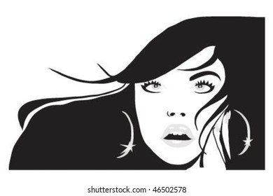 Vector illustration of beautiful lady.