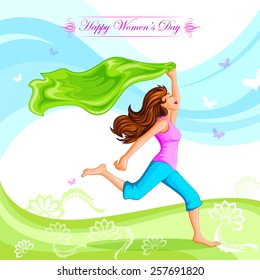 vector illustration of beautiful lady in Happy Women's Day
