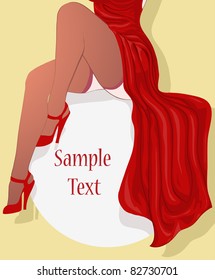 Vector illustration, beautiful lady legs, card concept.