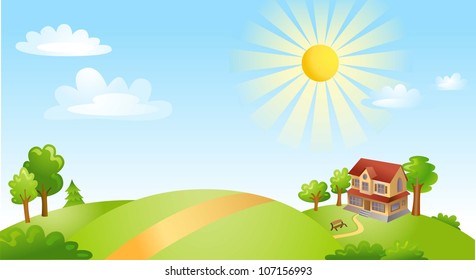 Vector illustration of Beautiful Landscape