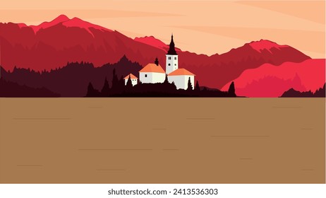 Vector Illustration of Beautiful Landscape