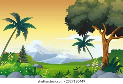 vector illustration of beautiful landscape background