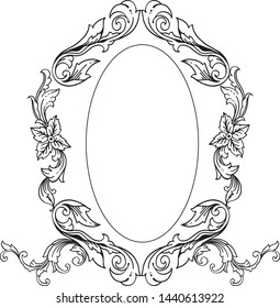 Vector illustration beautiful leaf flower frames for shape of card