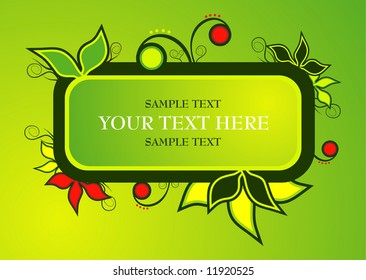 vector illustration - beautiful leaf text panel