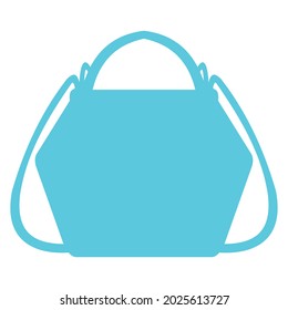 Vector illustration of a beautiful light blue women's bag silhouette