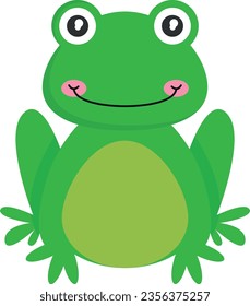 Vector illustration of a beautiful little green frog.