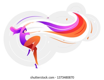 Vector illustration of beautiful magician girl.