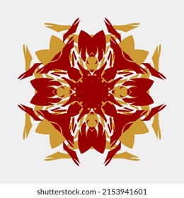 ilustración vectorial de una bella mandala combinación de color único de flores florecientes aisladas para decoración u otra decoración adecuada