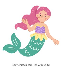 Vector illustration of a beautiful mermaid
