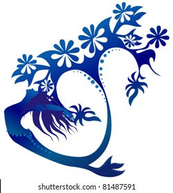 Vector illustration of beautiful mermaid