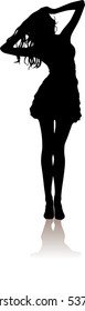vector illustration beautiful model girl in dress.Lady girl