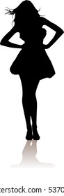 vector illustration beautiful model girl in dress.Lady girl