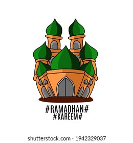 Vektorgrafik einer schönen Moschee. Ramadan Kareem Hintergrund
