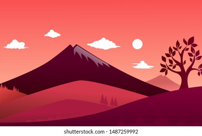 Vector illustration of beautiful mountain