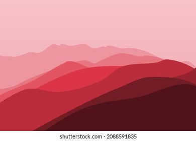 Ilustración vectorial de un hermoso paisaje montañoso. adecuado para carteles, decoraciones de pared y similares