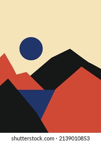 Vector illustration of a beautiful mountain landscape. Suitable for Background, Poster, Banner Design, Digital, etc