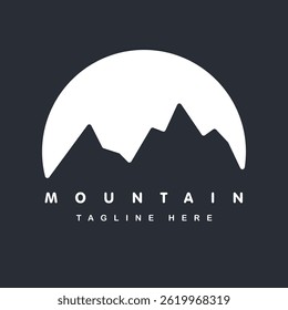 Vector illustration of beautiful mountain landscape with fog and forest. sunrise and sunset in mountains