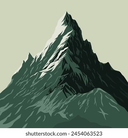 Vector illustration of beautiful natural mountain scenery