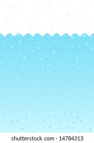 Vector illustration of a beautiful nature ecological water background with detailed bubbles.