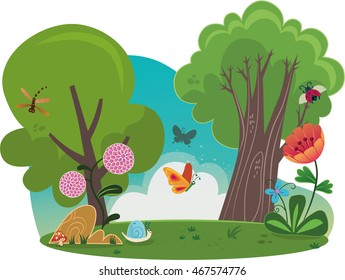 Vector illustration of a beautiful nature scene.