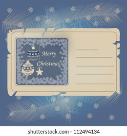 Vector illustration of beautiful old Christmas background with Christmas ornaments
