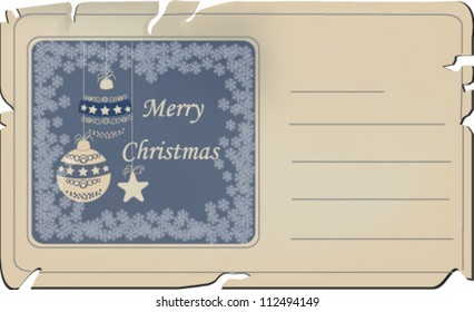 Vector illustration of beautiful old Christmas card