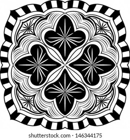 Vector illustration of beautiful ornamental round floral pattern