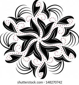 Vector illustration of beautiful ornamental round floral pattern on white background