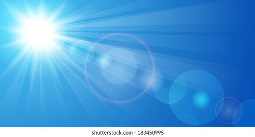 Vector illustration beautiful panorama of blue sky